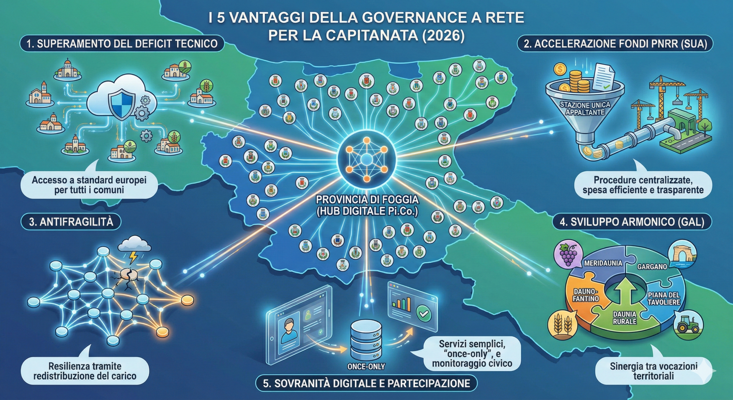 I 5 Vantaggi della Governance a Rete per i Comuni della Capitanata