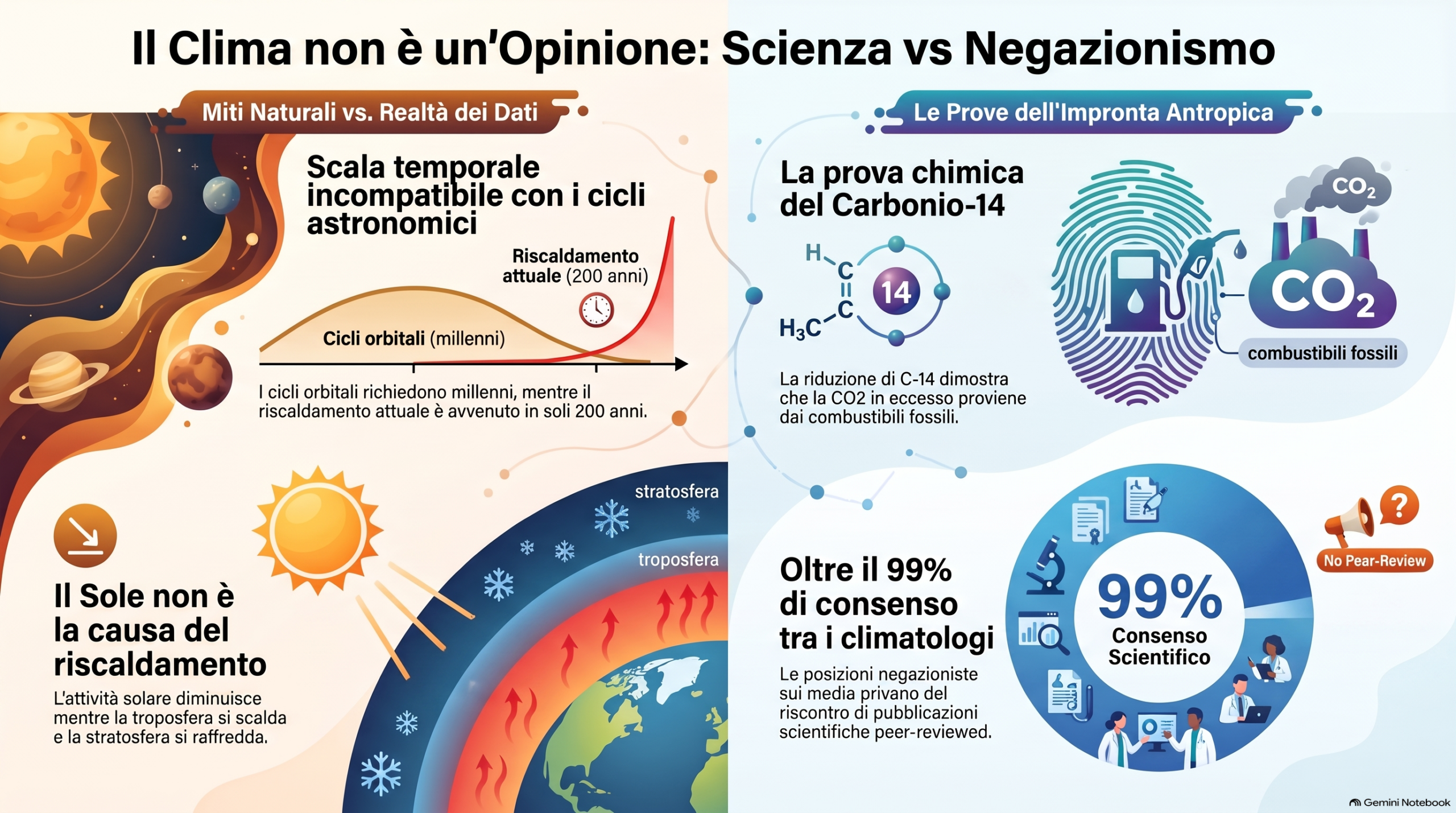Il clima non è un’opinione: perché la scienza smentisce il negazionismo geo-astronomico